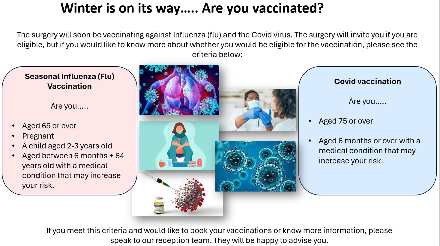flu and covid vaccination poster